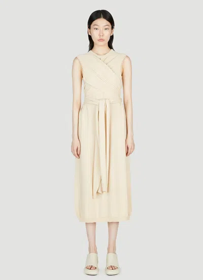 Lemaire Women Knotted Dress In Neutral