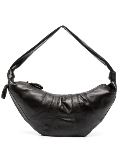Lemaire Large Croissant Bag In Br490 Dark Chocolate