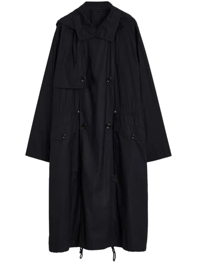 Lemaire Women Light Ventile Cotton Trench In Black