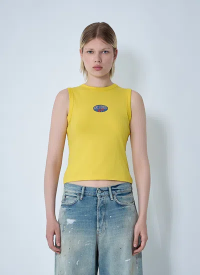 Lemaire Women Logo Motif Tank Top In Yellow