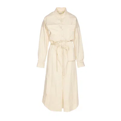 Lemaire Women Long Shirt Dress In Neutral