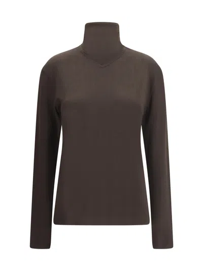 Lemaire Women Long Sleeve Foulard Top In Brown