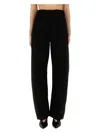 Lemaire Trousers With Twisted Belt And Wide Leg In Black