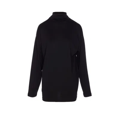 Lemaire Women Relaxed Mock Neck Long Sleeves Top In Black