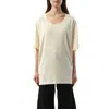 Lemaire Rib T-shirt In Light Cream