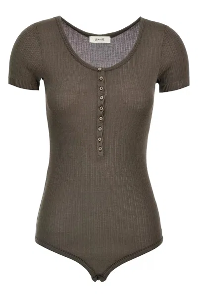 Lemaire Women Ribbed Body In Brown