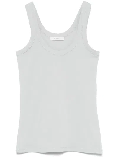 Lemaire Women Ribbed Cotton Tank Top In Silver