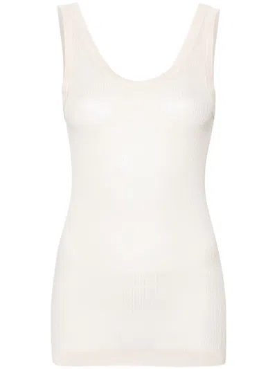 Lemaire Women Ribbed Tank Top In Neutral