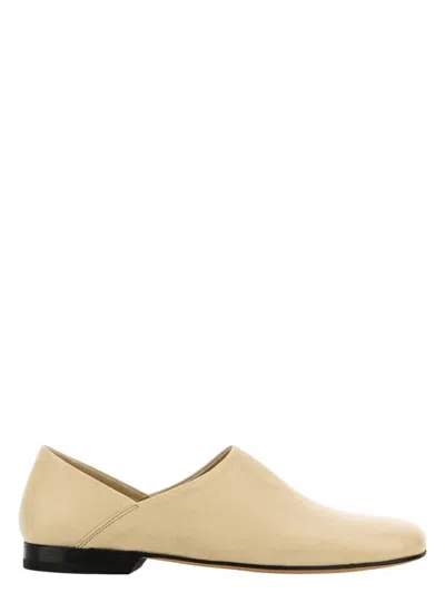 LEMAIRE WOMEN'S SAND LEATHER LOAFERS