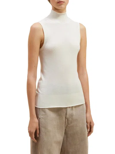 Lemaire Women's Seamless Cotton-cashmere Sleeveless Top In Light Cream