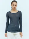 Lemaire Blue Seamless Long Sleeve T-shirt In Blue