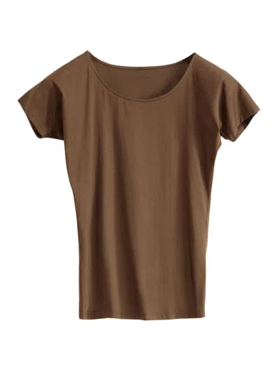 Lemaire Brown Second Skin T-shirt In Dark Tobacco