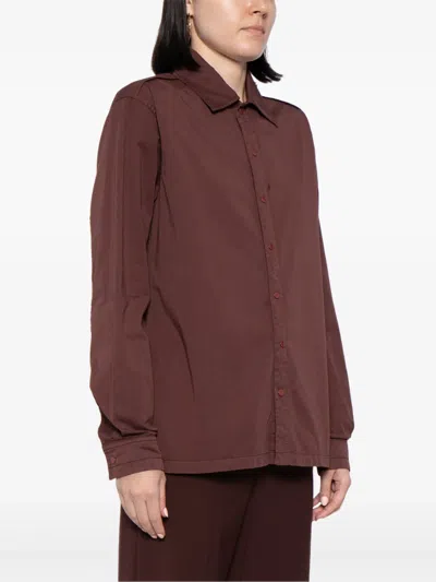Lemaire Women Snaps Shirt In Br399 Cocoa Bean