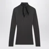 Lemaire Grey Top With Scarf And Patches In Black