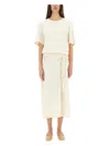 Lemaire Women T-shirt Dress With Belt In Ivory