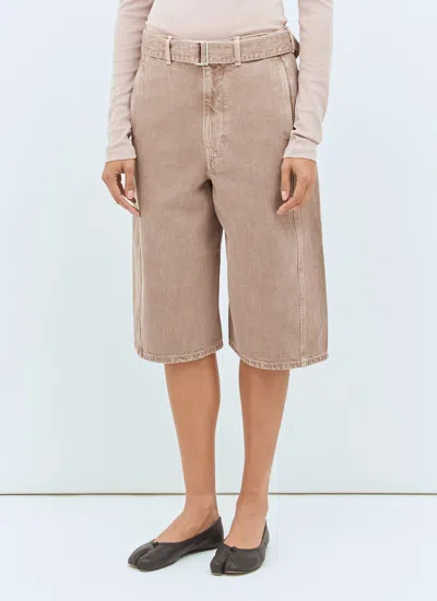 Lemaire Twisted Belted Bermuda In Pink