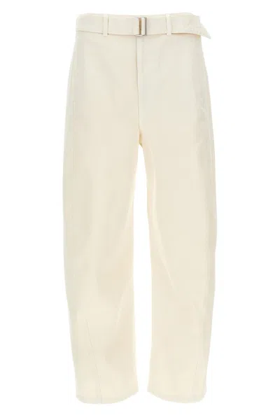 Lemaire Women's Pants With Twisted Belt In White