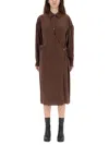 Lemaire "twisted" Midi Dress In Brown