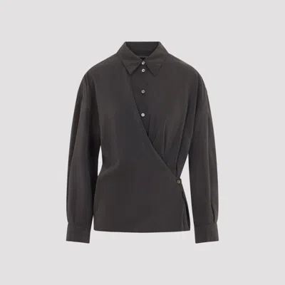 Lemaire Women's Twisted Silk Shirt In Gray