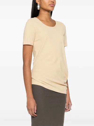 Lemaire Women Twisted T-shirt In Bg246 Soft Sand