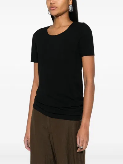 Lemaire Women Twisted T-shirt In Bk999 Black