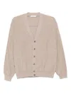 Lemaire Light Taupe Wool Relaxed Twisted Cardigan In Neutral