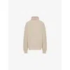 Lemaire Womens Beige Oat High-neck Ribbed Wool-blend Jumper Xs In Neutral