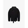 Lemaire Womens Black Belted Double-breasted Wool Coat In Black
