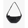 Lemaire Womens Medium Croissant Leather Shoulder Bag Black In Black