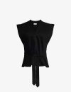 LEMAIRE LEMAIRE WOMEN'S BLACK V-NECK TIE-WAIST DENIM TOP