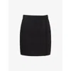 Lemaire Womens Black Wrapover Brushed Wool-blend Mini Skirt In Black