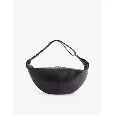 Lemaire Womens Quiver Clip Leather Shoulder Bag Dark Chocolate In Brown