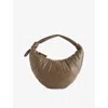 Lemaire Womens Mini Fortune Croissant Leather Shoulder Bag Dark Khaiki In Brown