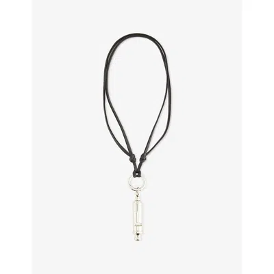 Lemaire Womens Silver Acme Whistle Brass Necklace In Black