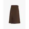 Lemaire Asymmetrical Wrapover Skirt In Kobicha Brown