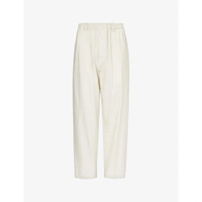 Lemaire Womens Mastic Relaxed-fit Side-pocket Cotton And Silk-blend Trousers
