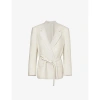 LEMAIRE LEMAIRE WOMEN'S MASTIC TAILORED DOUBLE-BREASTED COTTON AND SILK-BLEND JACKET