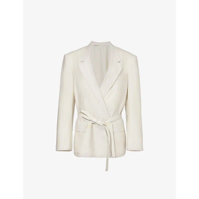 Lemaire Womens Mastic Tailored Double-breasted Cotton And Silk-blend Jacket