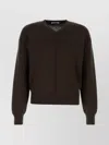 Lemaire Dark Brown Wool And Acrylic Sweater In Brown