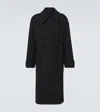 Lemaire Coat In Black Wool In Black