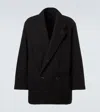 Lemaire Wool And Alpaca Felt Coat In Black
