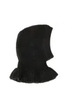 Lemaire Wool And Alpaca Hood Hat With Ribbed Finish In Black
