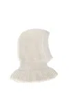 Lemaire Wool And Alpaca Hood With Ribbed Finish In White