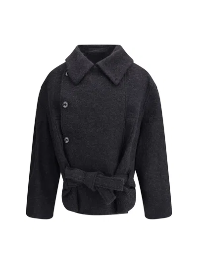 Lemaire Wool And Alpaca Short Jacket In Gray