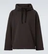 Lemaire Wool And Cotton Hoodie In Brown