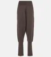 Lemaire Wool And Cotton Sweatpants In Brown