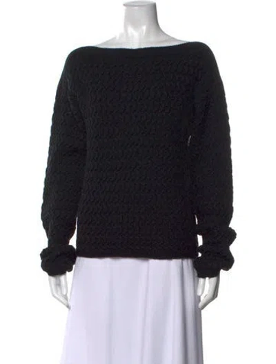 Pre-owned Lemaire Wool Bateau Neckline Sweater In Black