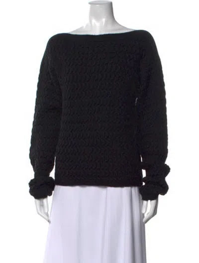 Pre-owned Lemaire Wool Bateau Neckline Sweater In Black