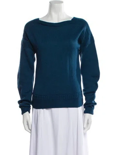 Pre-owned Lemaire Wool Bateau Neckline Sweater In Blue