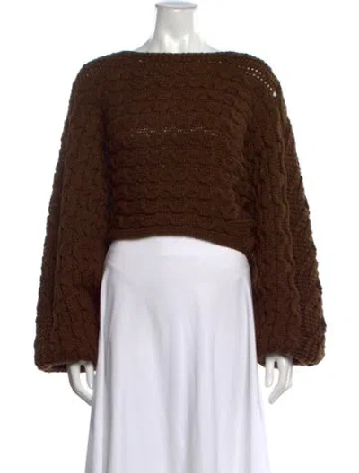 Pre-owned Lemaire Wool Bateau Neckline Sweater W/ Tags In Brown